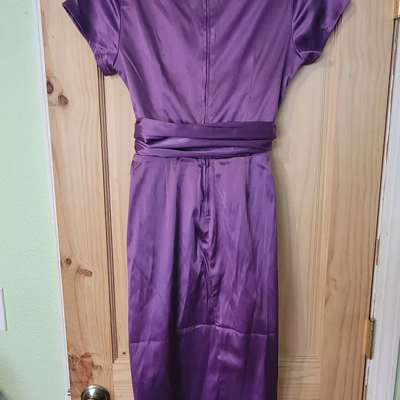 Brand new Pinup Couture satin dress in purple - Picture 3 of 4